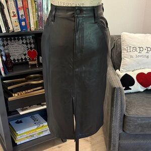 GAP Black Faux Leather Pencil Skirt